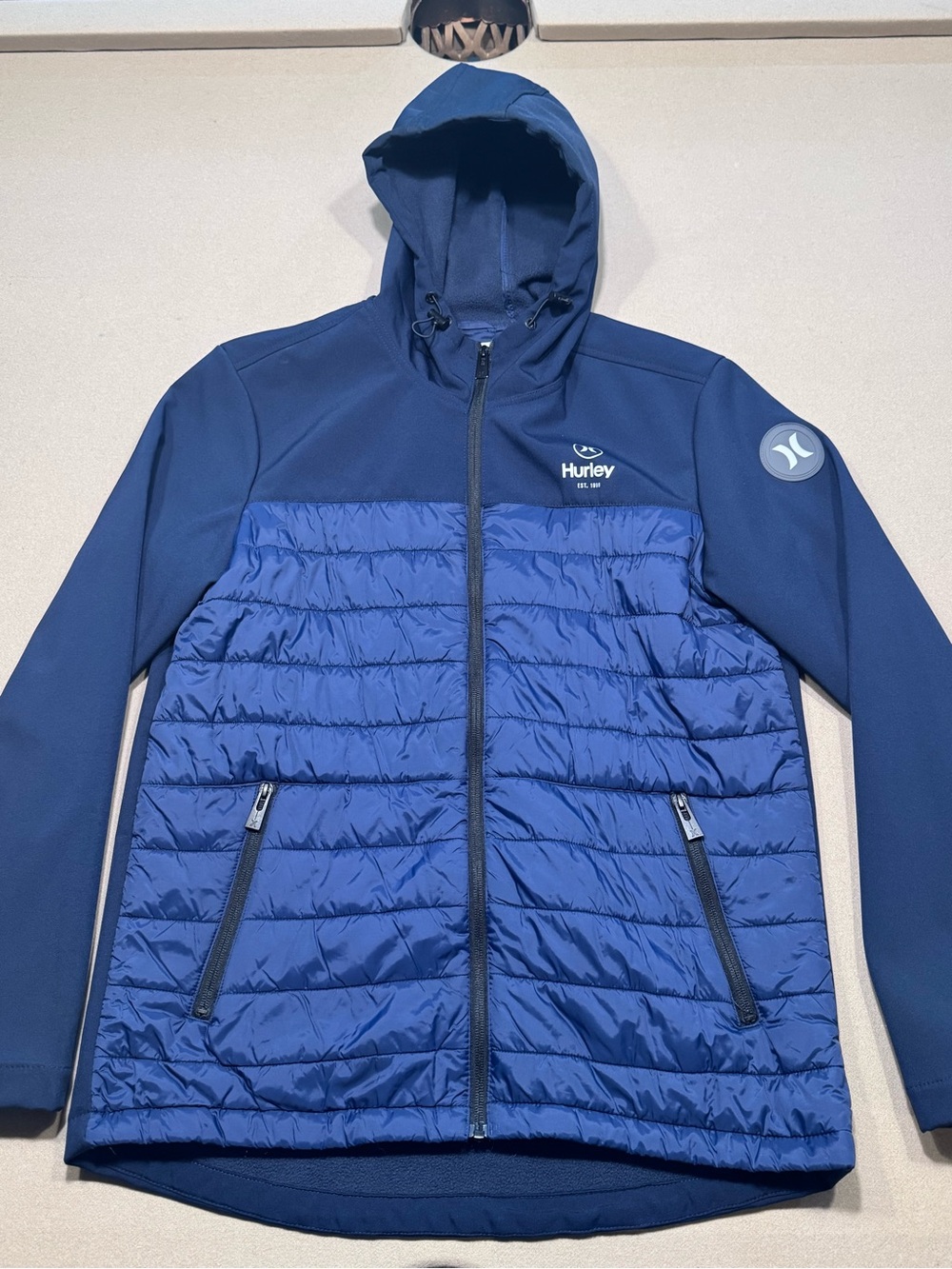 Hurley Navy Sonora Softshell Hybrid Puffer Jacket